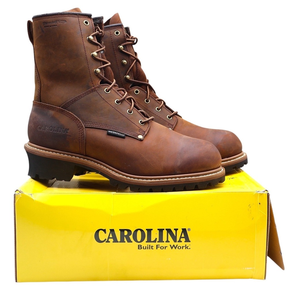 Carolina Logger Work Boots Mens 13 2E Brown Leather Waterproof EH CA4821 600g